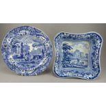 Two early nineteenth century blue and white transfer-printed pieces, c. 1820-50. To include: a