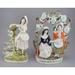 Two late nineteenth century Staffordshire figure groups, c. 1860-70. To include: The Fortune