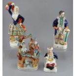 A group of late nineteenth century Staffordshire figure groups, c. 1850-70. To include: a Giselle