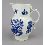 A late eighteenth century blue and white transfer printed Worcester jug, c.1770-80. It is