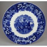 A late nineteenth century blue and white transfer-printed Wedgwood Ferrara large circular charger,