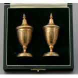 A pair of 9ct gold pepperettes, of neoclassical fo