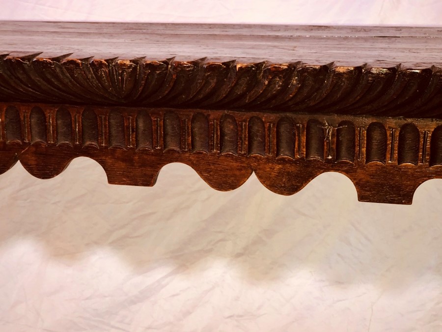A Jacobean revival oak console table, a 19th centu - Image 2 of 3