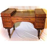 A Regency rosewood and satinwood desk, circa 1830,