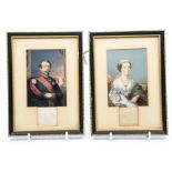 Napoleon III & Empress Eugenie, pair of Baxter prints, mounted, framed and glazed. Together with New