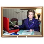 Margaret Thatcher (1925-2013). Signed photograph, 20.5cm by 29.5cm, framed & glazed, with letter