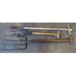 A group of three garden implements comprising of: