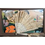 George Jardine (British,1920-2003), collage incorporating a fan, mixed media, 27 by 47cm, framed