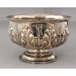 An Edwardian silver sideboard bowl, repousse acant