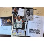 Collection of approximately 150 sporting autographs, including football, tennis, golf, cricket,