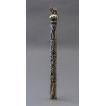 A Victorian silver sealing wax tube holder, camel