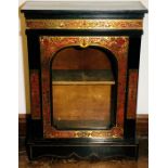A 19th century gilt metal mounted ebonised boulle work pier cabinet, with single glazed door