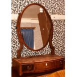 A 19th Century oval mahogany framed toilet swing m