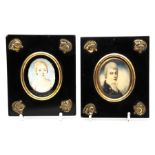 A George III oval portrait miniature on ivory, lab