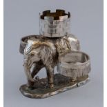 A late Victorian novelty electroplated cruet stand