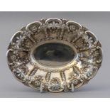 An Edward VII silver oval dish, with pierced borde