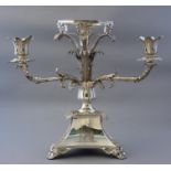 A William IV silver table centrepiece epergne, on