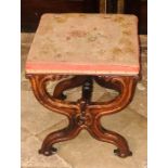 A William IV rosewood stool, circa 1835, the recta
