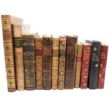 Collection of 12 miscellaneous leather-bound books, to include Lectures on the Materia Medica, by