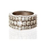 An 18ct white gold diamond dress ring with heavy s