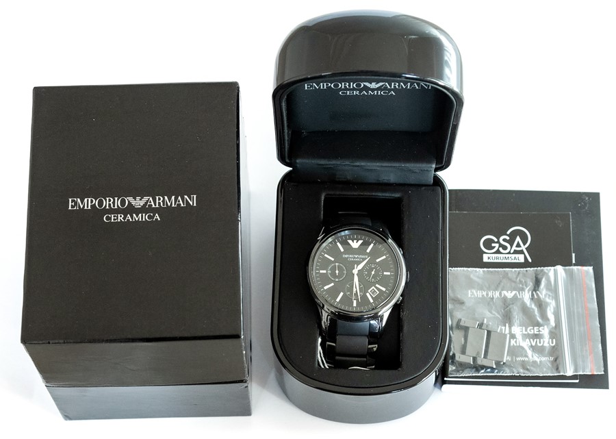 Emporio Armani, a Ceramica gents wristwatch, 4cm c - Image 4 of 4