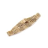 A 15ct yellow gold four-bar Gate Bracelet with box