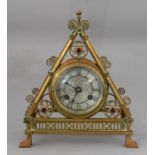 A late 19th Century brass bracket clock, circa 188