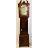 A George III mahogany and satinwood 8-day longcase