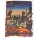 Keane (British, 20th Century), Satellite City, signed and dated 1993 l.r., No.40/100, serigraph,