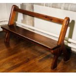 A 20th Century oak/pine Y-framed church pew. 157cm