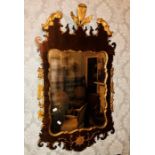 An 18th Century design mahogany and gilt mirror wi