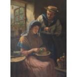 Claude Pratt (British, 1860-1935), A Devoted Admirer, signed l.r., oil on canvas, 61 by 46cm, gilt