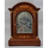 An Edwardian mahogany bracket clock, arched case w