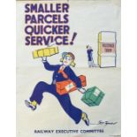 Bert Thomas (British, 1883-1966). WW2 period colour lithographic poster, Railway Executive