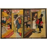 Two British Liberal Party satirical/propaganda posters, chromolithographic designs printed by