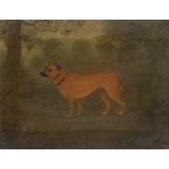Circle of Henry Bernard Chalon, a dog standing in a woodland clearing, oil on canvas, 25.5 by