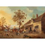 British School, late 19th Century, The Cock Inn - a genre scene with figures at leisure, oil on