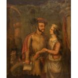 British School, mid 19th Century, The Parting, oil on panel, 75 by 60cm, gilt frame