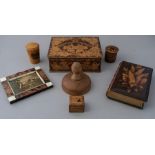 A collection of assorted antique treen, to include