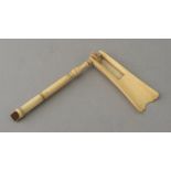 A George III ivory ratchet rattle/whistle combined