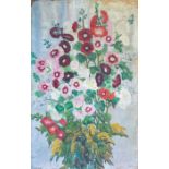 Style of Cedric Morris, still life of summer flowers, oil on canvas, 91 by 60cm, unframed