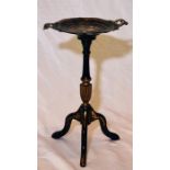 A 19th century lacquered papier mache wine table,
