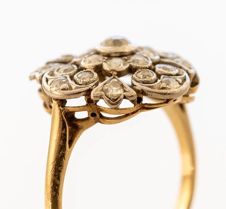 An Edwardian diamond cluster Ring, rub-over set ce - Image 2 of 4