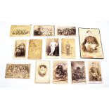 Collection of approximately 100 loose carte-de-visite/cabinet cards, family portraits, including two