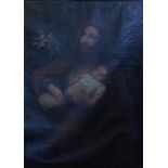 Spanish School, 19th Century, Joseph and the Infant Christ, oil on canvas, 122 by 86m, in a late