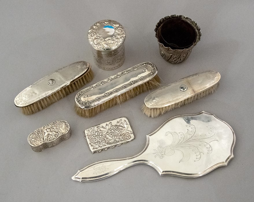 A collection of assorted Victorian silver dressing