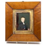A mid Victorian reverse painted on glass portrait