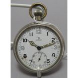 An Omega open-faced World War II pocket watch with