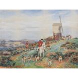 Arthur Foster (British, 20th Century), The Hunt, signed l.r., watercolour, 38 by 49cm, gilt frame