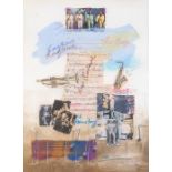 Hussey (British, 20th Century), jazz music compositions, signed, mixed media, 75 by 53cm, framed (2)